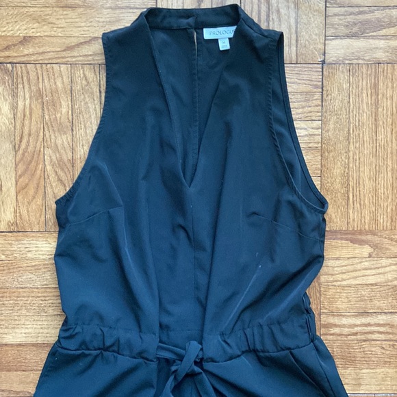 Prologue at Target V Neck Wide Leg Black Tie Waist Sleeveless Jumpsuit - Picture 3 of 4